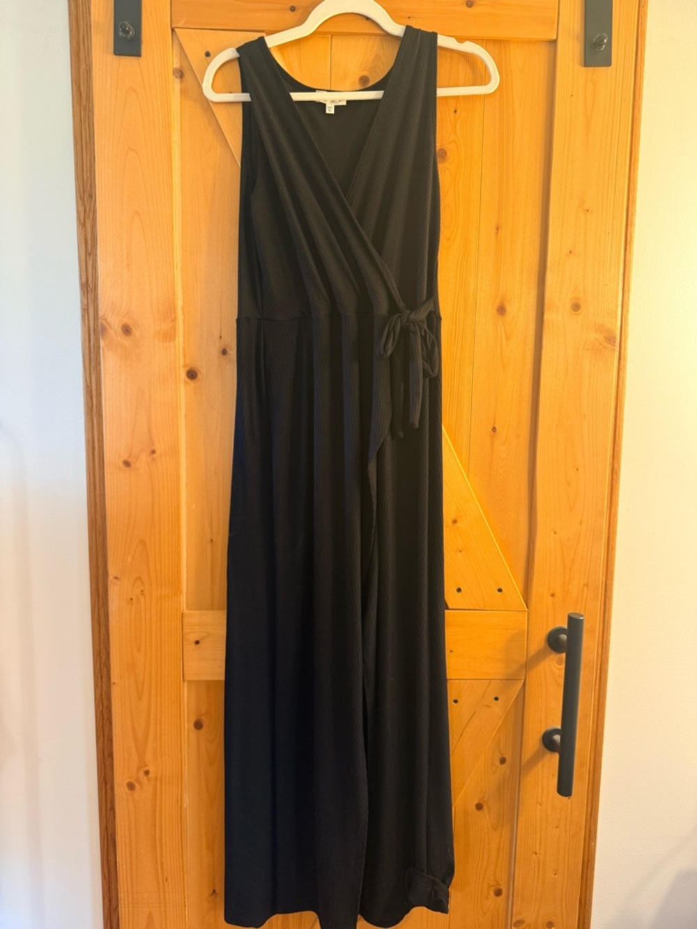 See You Monday Black Sleeveless Wrap Maxi Dress